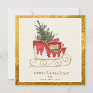 Cartes Pour Fêtes Annuelles Joyeux Noël Élégant Traîneau d'Entreprise