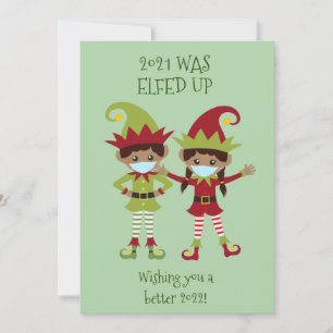 Cartes Pour Fêtes Annuelles Joyeux Noël Elfed Up Ethnic Face Mask 2021