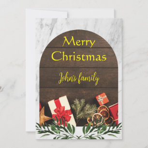 Cartes Pour Fêtes Annuelles Joyeux Noël en arc de cercle fleuri botanique