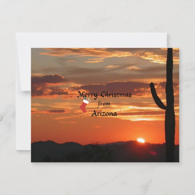 Cartes Pour Fêtes Annuelles Joyeux Noël en Arizona (Devant)