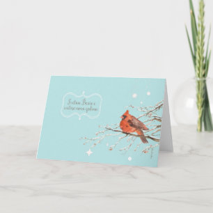 Cartes Pour Fêtes Annuelles Joyeux Noël en bosnien, cardinal rouge