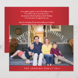 Cartes Pour Fêtes Annuelles Joyeux Noël en famille photo rouge