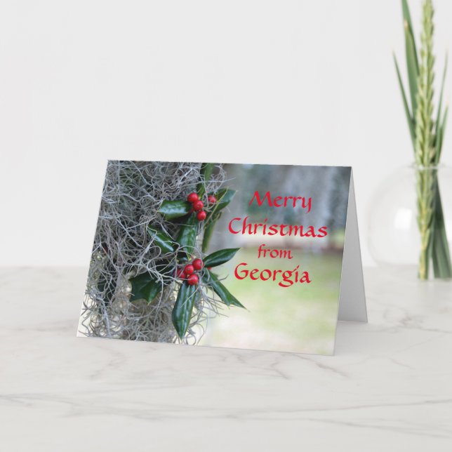 Cartes Pour Fêtes Annuelles Joyeux Noël en Géorgie (Devant)