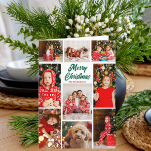 Cartes Pour Fêtes Annuelles Joyeux Noël en gras Photo de famille multiple