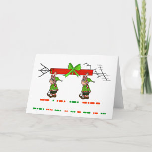 Cartes Pour Fêtes Annuelles Joyeux Noël en Morse Code + Elfes & Antenne