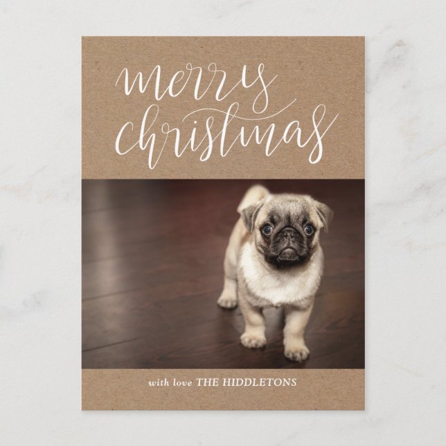 Cartes Pour Fêtes Annuelles Joyeux Noël en papier Kraft Brown | Photo (Devant)
