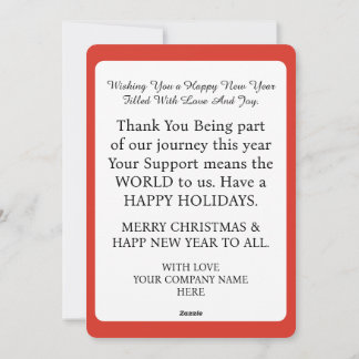 CARTES POUR FÊTES ANNUELLES JOYEUX NOËL ENTREPRISE PERSONNALISÉE MODERNE ÉLÉGA