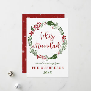 Cartes Pour Fêtes Annuelles Joyeux Noël espagnol, personnalisé