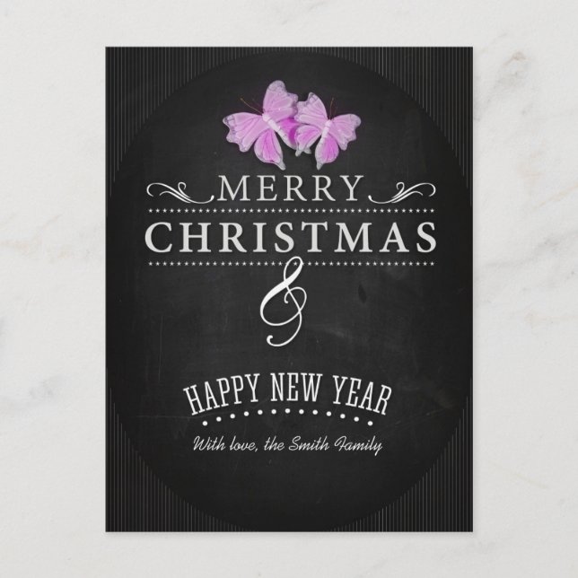 Cartes Pour Fêtes Annuelles Joyeux Noël et Bonne Année (Devant)