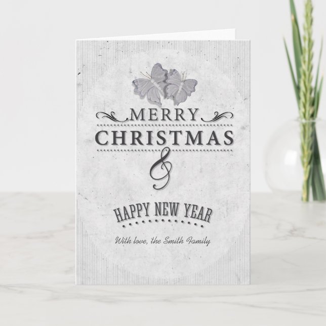 Cartes Pour Fêtes Annuelles Joyeux Noël et Bonne Année (Devant)