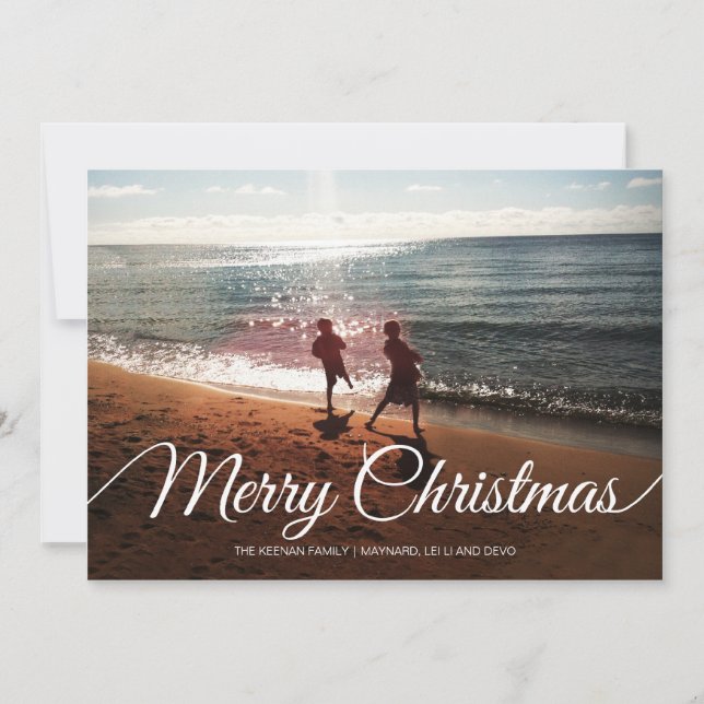 Cartes Pour Fêtes Annuelles Joyeux Noël et Bonne Année | 5x7 | plat (Devant)