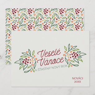 Cartes Pour Fêtes Annuelles Joyeux Noël et Bonne Année en langue tchèque