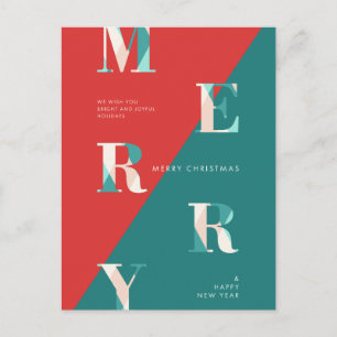 Cartes Pour Fêtes Annuelles Joyeux Noël et Bonne Année Géométrique moderne