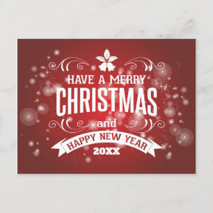 Cartes Pour Fêtes Annuelles Joyeux Noël et Bonne Année Souhait personnalisé