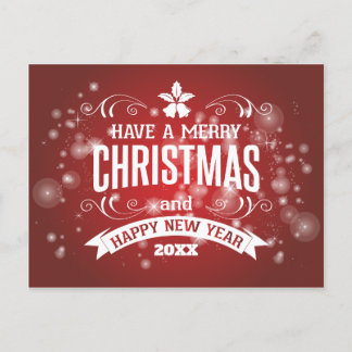 Cartes Pour Fêtes Annuelles Joyeux Noël et Bonne Année Souhait personnalisé
