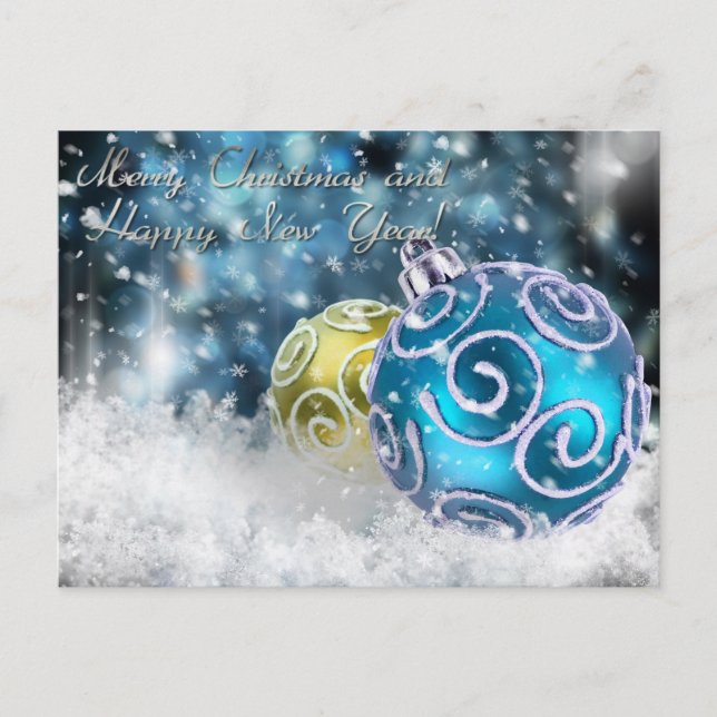 Cartes Pour Fêtes Annuelles joyeux noël et heureux nouvel an (Devant)