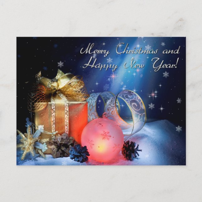 Cartes Pour Fêtes Annuelles joyeux noël et heureux nouvel an (Devant)