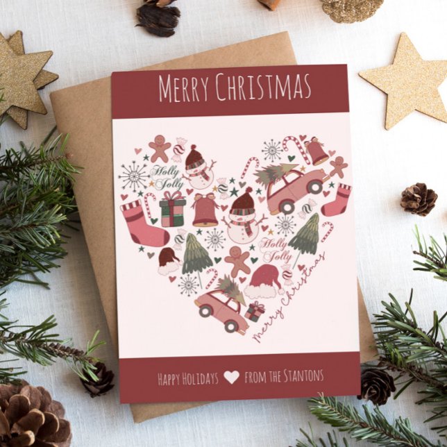 Cartes Pour Fêtes Annuelles Joyeux Noël et Joyeuses fêtes Nom de famille (Créateur téléchargé)