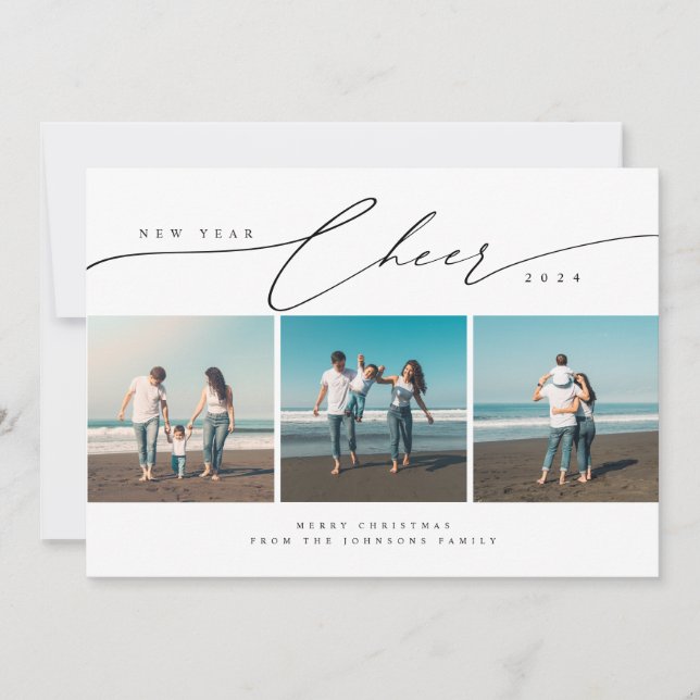 Cartes Pour Fêtes Annuelles Joyeux Noël et Joyeux Nouvel An Beach Photo (Devant)