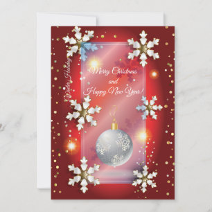 Cartes Pour Fêtes Annuelles Joyeux Noël et Nouvel An ! 20XX Silver Luxury