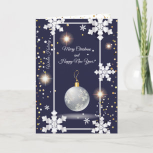 Cartes Pour Fêtes Annuelles Joyeux Noël et Nouvel An ! 20XX Silver Luxury