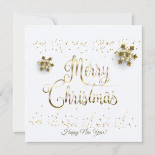 Cartes Pour Fêtes Annuelles Joyeux Noël et Nouvel An ! Snowflakes Gold 2025