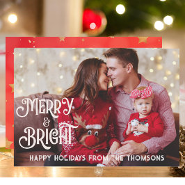 Cartes Pour Fêtes Annuelles Joyeux Noël étoilé rouge Étincelle