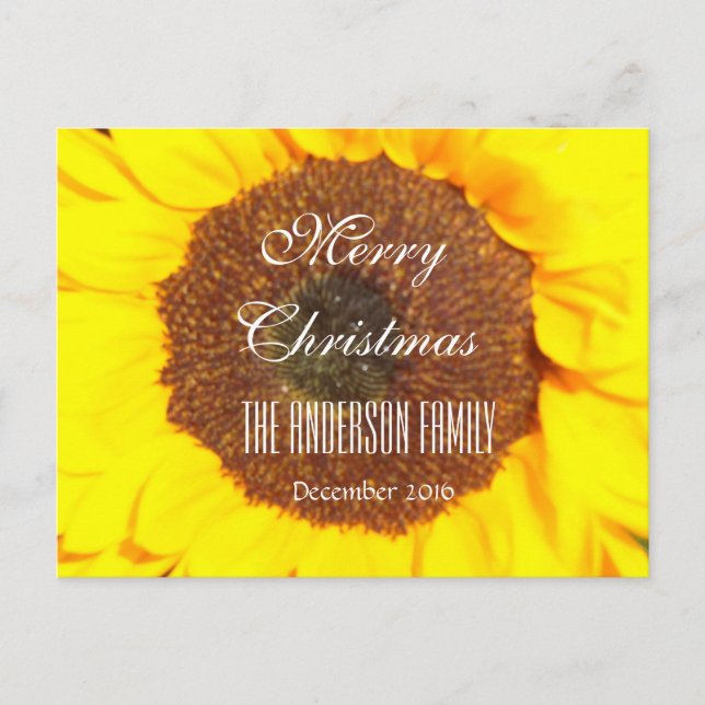 Cartes Pour Fêtes Annuelles Joyeux Noël Famille Décembre 2016 Tournesol (Devant)