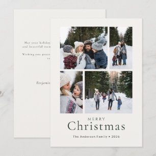 Cartes Pour Fêtes Annuelles Joyeux Noël Famille Minimale 4 Photos