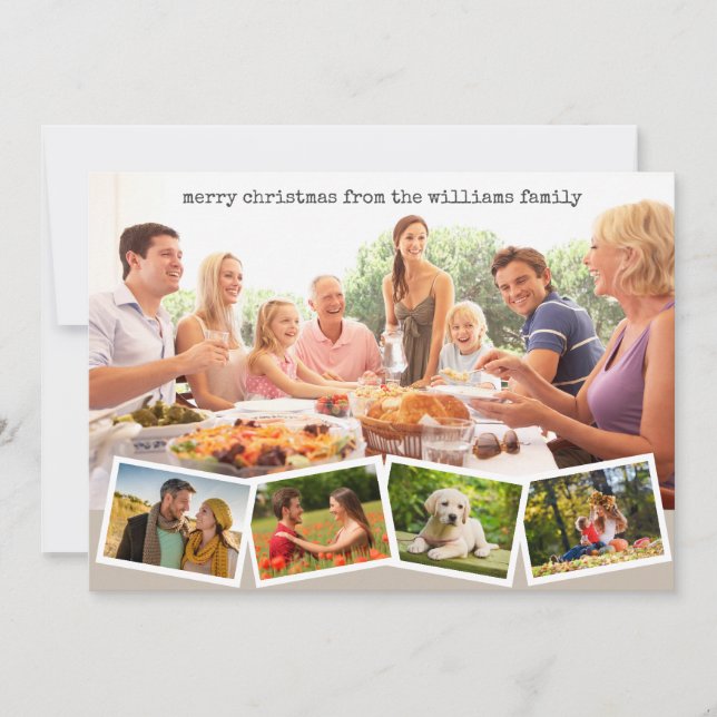 Cartes Pour Fêtes Annuelles Joyeux Noël Famille Photo Collage (Devant)