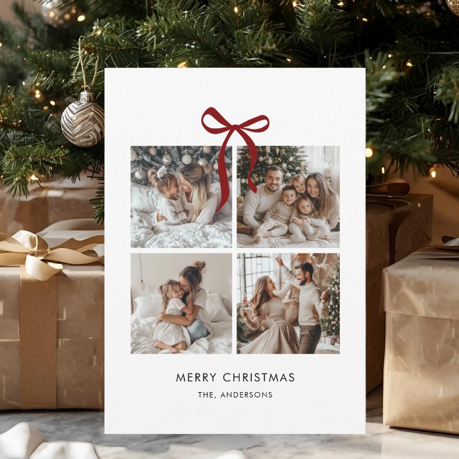 Cartes Pour Fêtes Annuelles Joyeux Noël Famille Photo Collage Cadeau (Créateur téléchargé)
