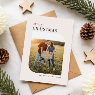 Cartes Pour Fêtes Annuelles Joyeux Noël Famille Photo de l'arche Salutation de