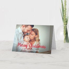 Cartes Pour Fêtes Annuelles Joyeux Noël Famille Photo Moderne Personnalisé