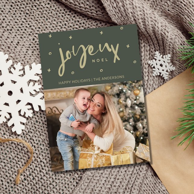 Cartes Pour Fêtes Annuelles Joyeux Noel Famille Photo Noël (Joyeux Noel Family Photo Christmas Holiday Card)