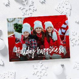Cartes Pour Fêtes Annuelles Joyeux Noël famille simple photo mignonne