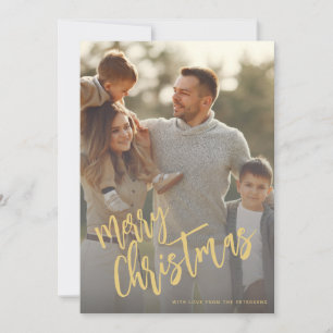 Cartes Pour Fêtes Annuelles Joyeux Noël fausse écriture or