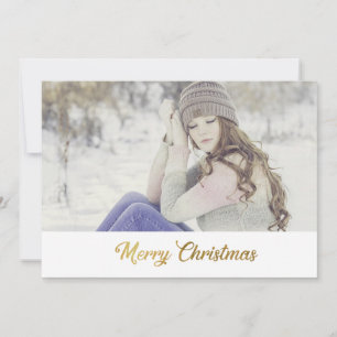 Cartes Pour Fêtes Annuelles Joyeux Noël Faux Gold Script