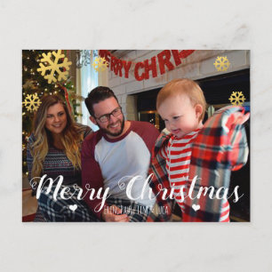 Cartes Pour Fêtes Annuelles Joyeux Noël Faux Gold Snowflakes