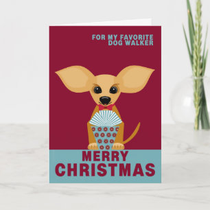 Cartes Pour Fêtes Annuelles Joyeux Noël Favori chien Walker Chihuahua