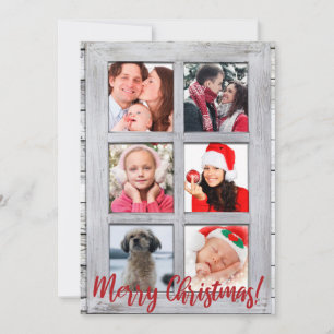 Cartes Pour Fêtes Annuelles Joyeux Noël, Fenêtre Ferme, 6 Photo