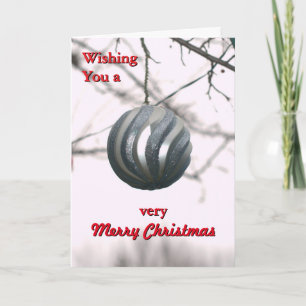 Cartes Pour Fêtes Annuelles Joyeux Noël Festif Argent Ball Ornament