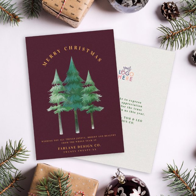 Cartes Pour Fêtes Annuelles Joyeux Noël Festif moderne Logo d'entreprise (Créateur téléchargé)