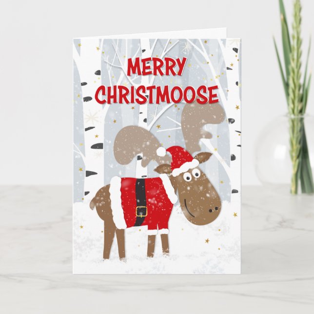 Cartes Pour Fêtes Annuelles Joyeux Noël Festif Oie (Devant)