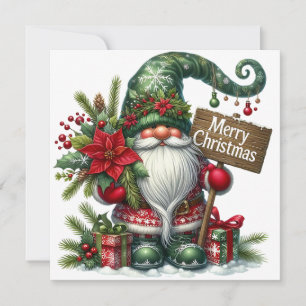 Cartes Pour Fêtes Annuelles Joyeux Noël Festive Gnome avec Décorations
