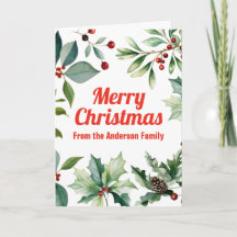 Joyeux Noël Feuillage Floral