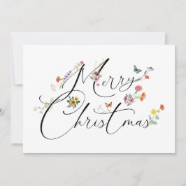Cartes Pour Fêtes Annuelles Joyeux Noël Fleurs Sauvages Boho Moderne
