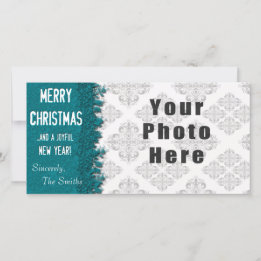 Cartes Pour Fêtes Annuelles Joyeux Noël Flocon de neige bleu glace