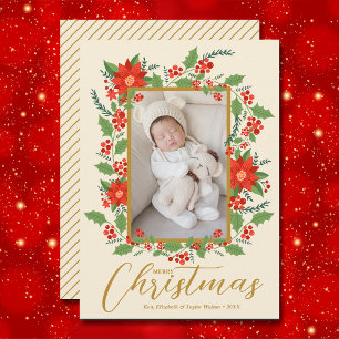 Cartes Pour Fêtes Annuelles Joyeux Noël Floral Photo