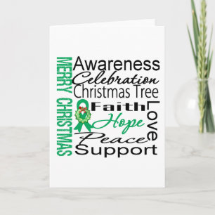Cartes Pour Fêtes Annuelles Joyeux Noël Foie Cancer Ruban Collage