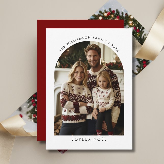 Cartes Pour Fêtes Annuelles Joyeux Noël Français voeux de Noël Arch Photo (Créateur téléchargé)
